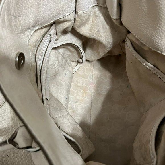 Michael Kors Large Clay Color Hamilton Satchel Tote Bag Padlock Shoulder Strap - Picture 9 of 16